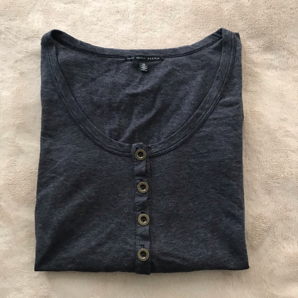 Truly Madly Deeply Henley Long Sleeve Top